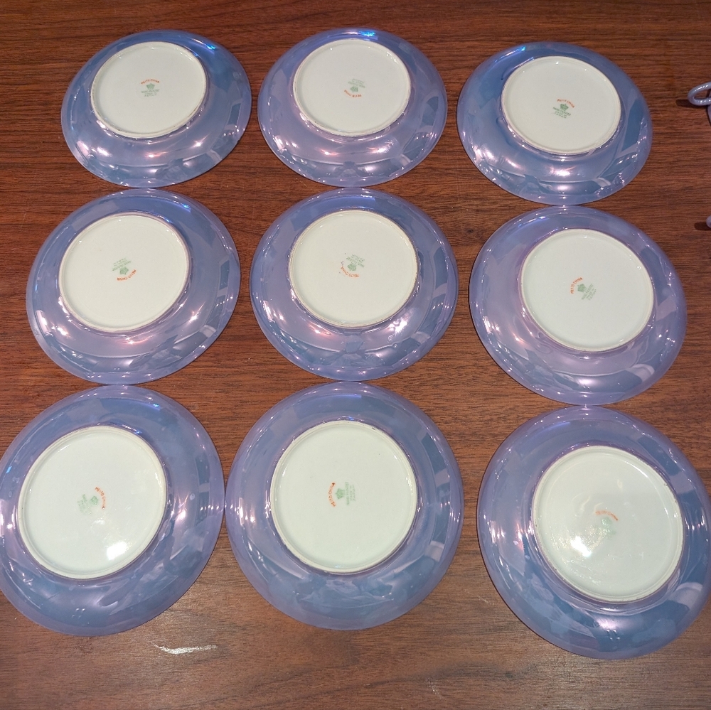 Vintage Meito China Tea Cups & Saucers – Set of 9 – Hand Painted – Made in Japan - Picture 4 of 8
